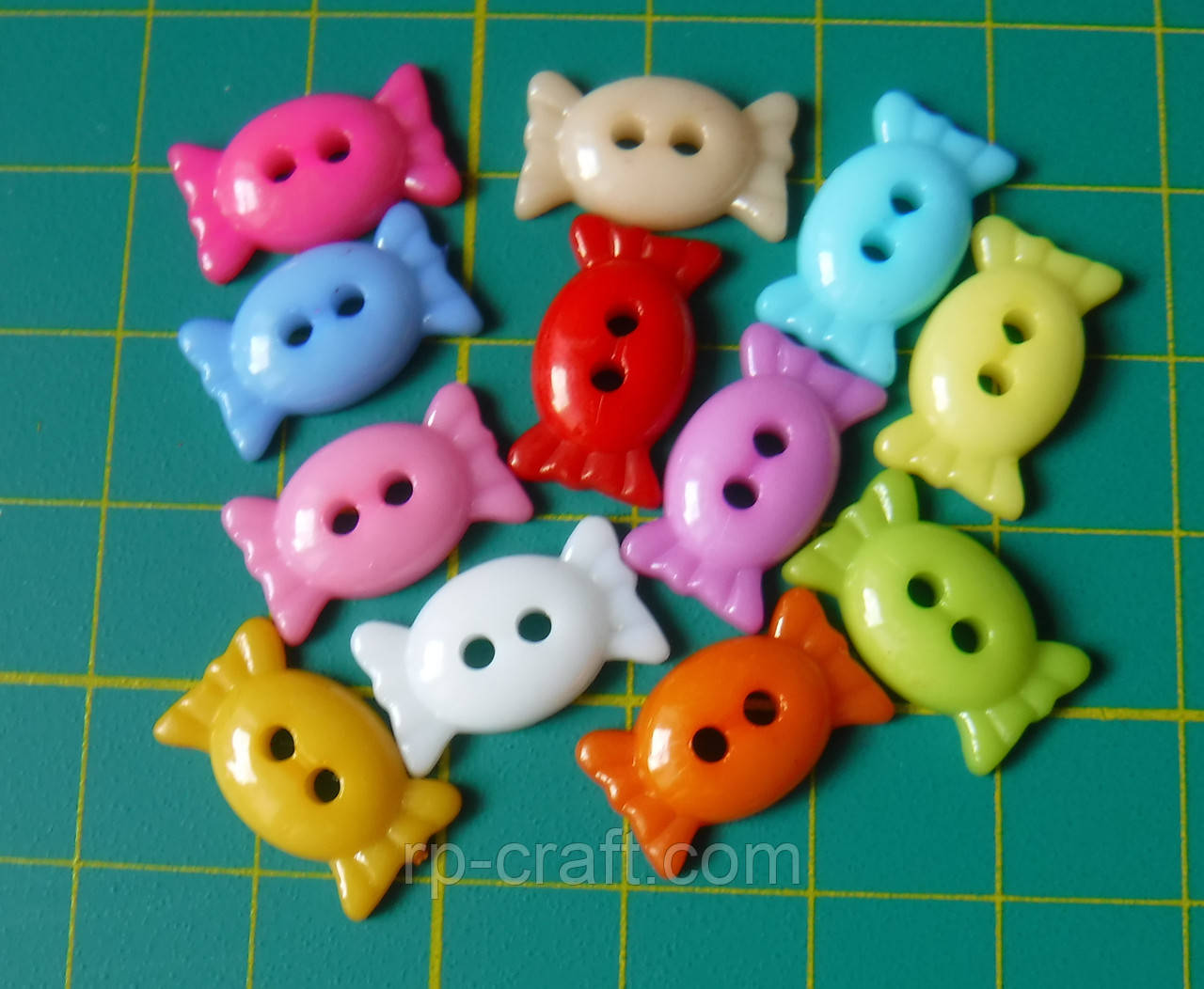 Гудзик пластиковий, декоративний, фігурний. Цукерка, 10х16 мм, фото 1