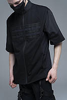 Мужская футболка оверсайз хлопок летняя Оникс черная | Тенниска плотная свободного кроя на лето ЛЮКС качества