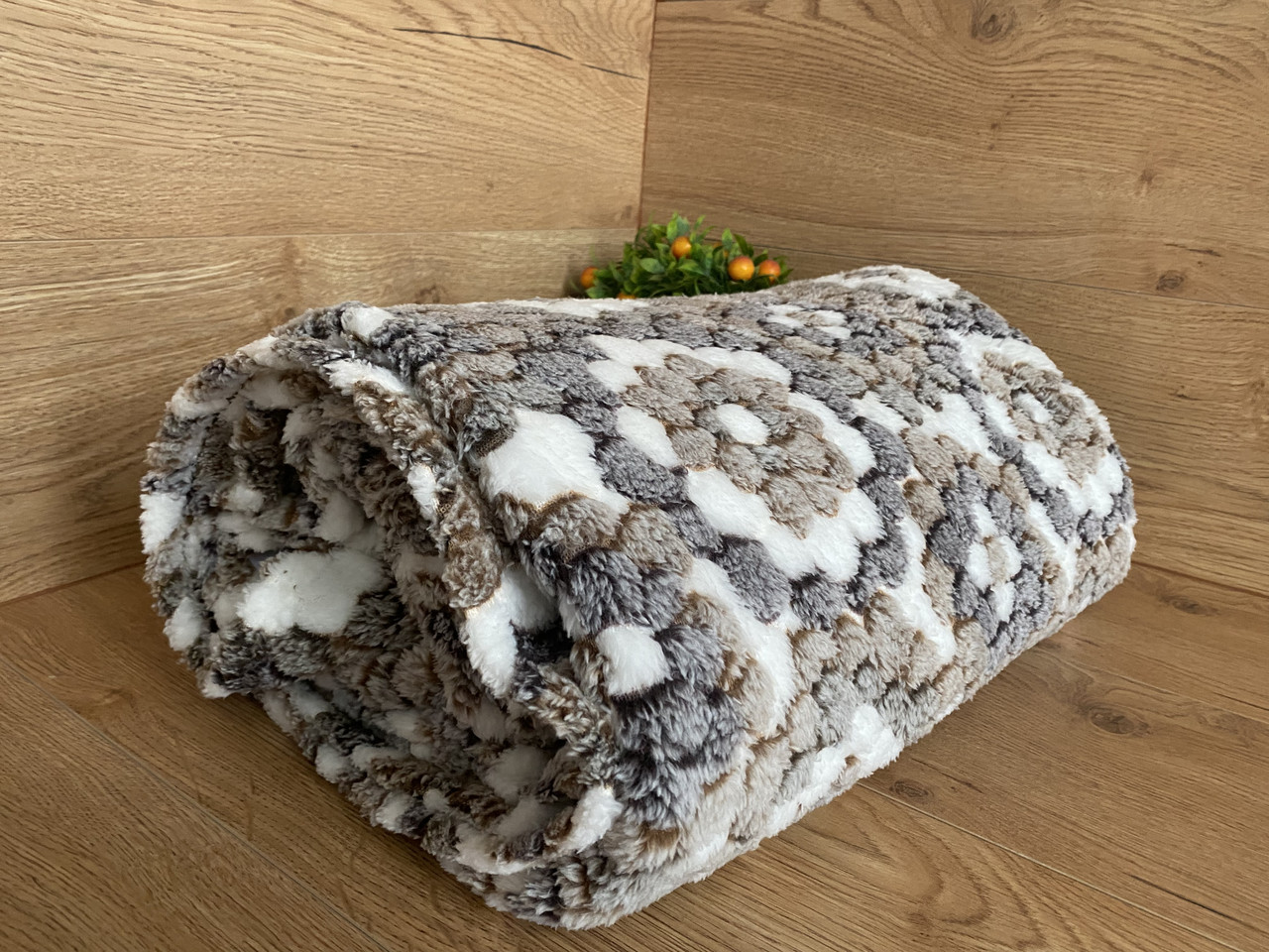 Плед махровий із бамбукового волокна розміром із тисненням у формі квіткового візерунка 150х200, фото 1