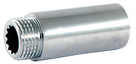 Удлинитель 1/2" 10mm хром/профи латунный резьбовой фитинг для водопроводных труб "ASCO", Турция