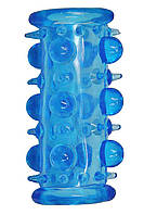 Насадка на член для потовщення та інтенсивної стимуляції блакитна Lust Cluster Кайф