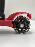 Самокат с родительской ручкой и защитным бортиком 5 в 1 BM5 красный, детский самокат с сиденьем, фото 4