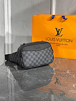 Стильная брендовая сумка мессенджер Louis Vuitton серая коллекция 2022