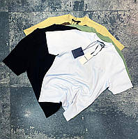 Мужская стильная брендовая футболка Louis Vuitton чёрного белого коричневого цвета с принтами