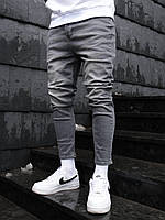Стильные мужсккие зауженые джинсы серого цвета Турецкое качество