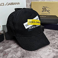 Мужская стильная брендовая бейсболка Dolce Gabbana чёрного цвета размер универсальный