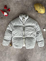 Мужская курточка пуховик зимняя короткая белого цвета плащёвка