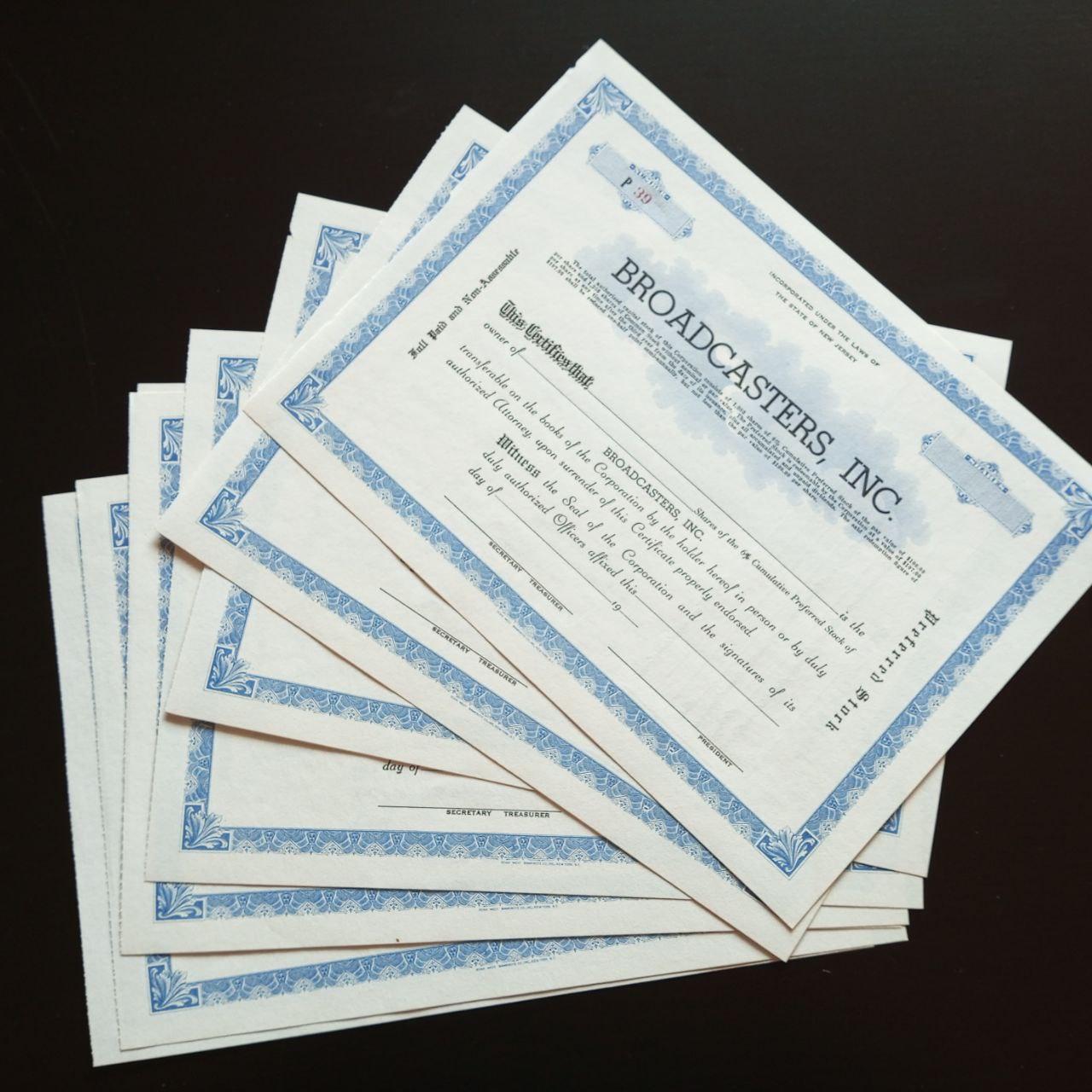 Акція. США. 19.. рік Чистий No39 (Б-32)