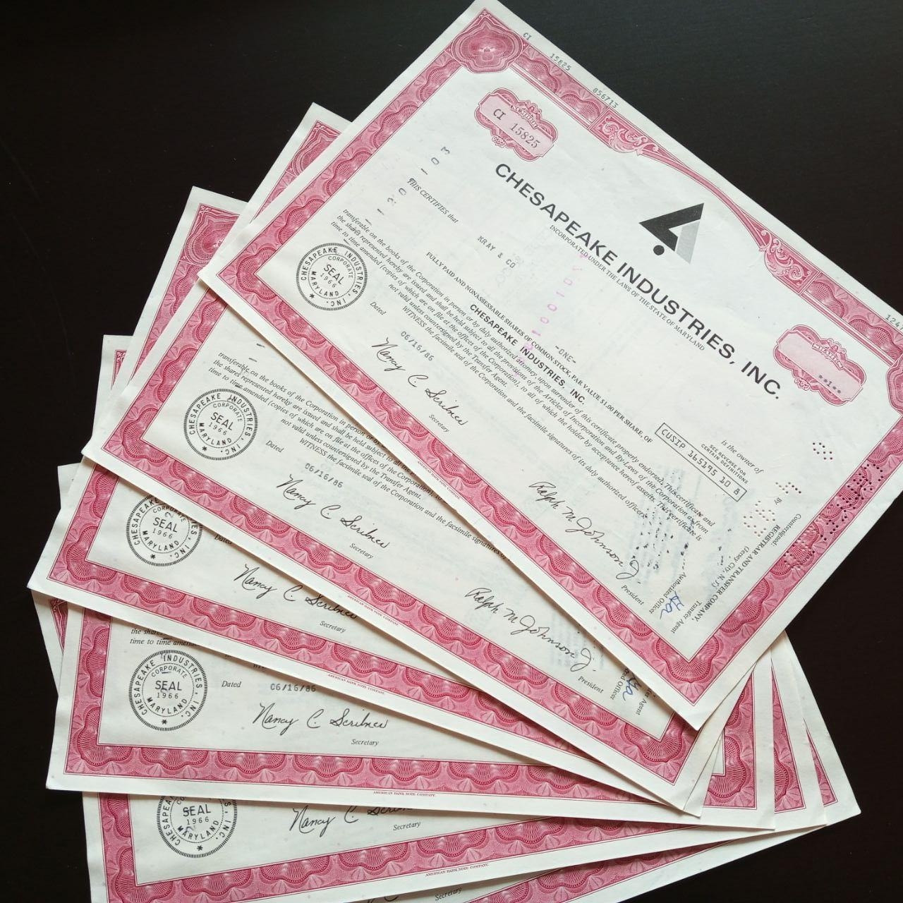 Акція. США. 1986 рік No15825 (Б-32)