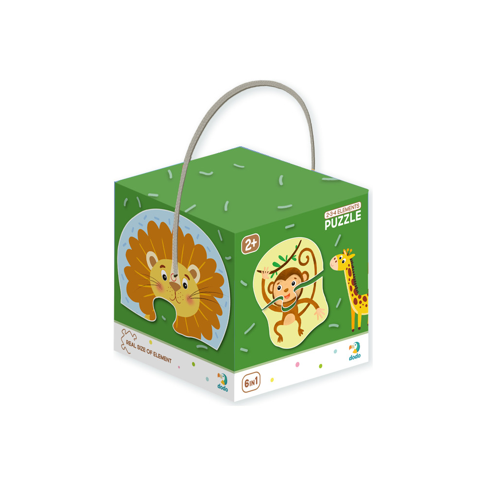 Пазл 2-3-4 елементи Дикі тварини, фото 1