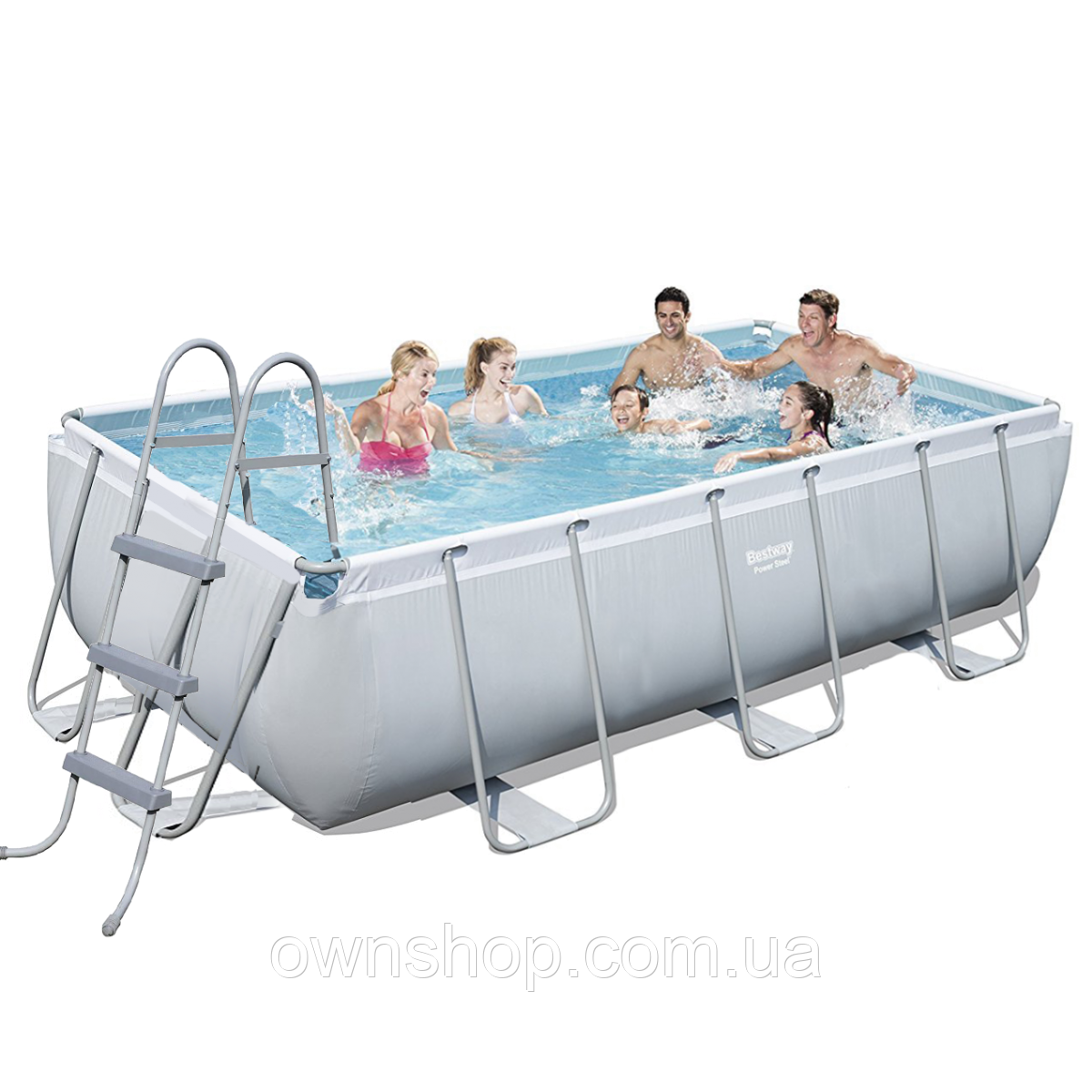 Каркасний басейн Bestway 56442, 404*207*100 см, сходи, фільтр-насос (2006 л/ч)