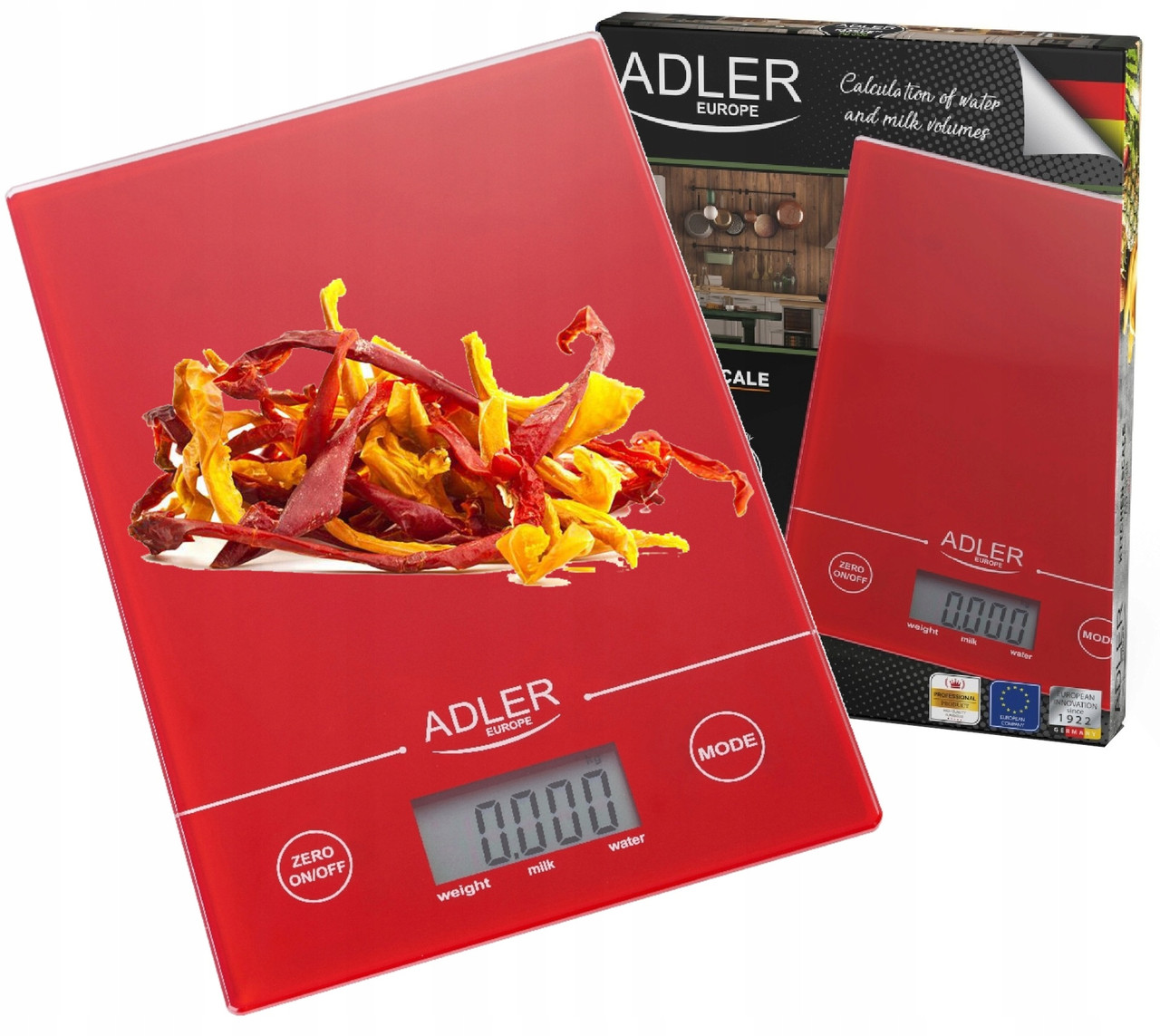 Ваги кухонні електронні Adler AD 3138r — 5кг, Точність 1г, Скляна платформа