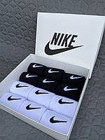 Большой подарочный набор женских носков Nike Преміум Белые и черные размер 36-40 /Подарочный набор 12 пар