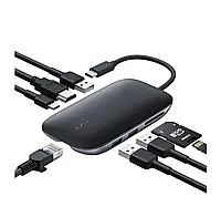 Aukey CB-C71 8-в-1 USB-C-концентратор мощностью 100 Вт с HDMI, USB-C, Micro