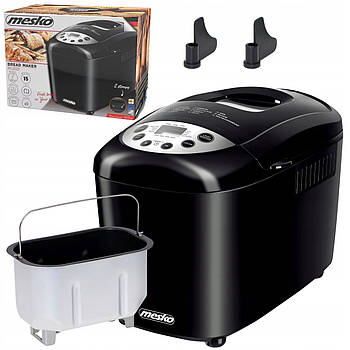 Хлібопічка Mesko MS 6022 — 850 Вт, 15 програм, 1.5 кг, чорна