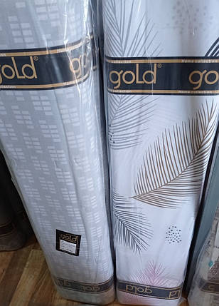 Тканина для постільної білизни Бязь "Gold" Lux GL1921 (A+B) - (50м+50м) пір'я на світлому з компаньйоном, фото 3