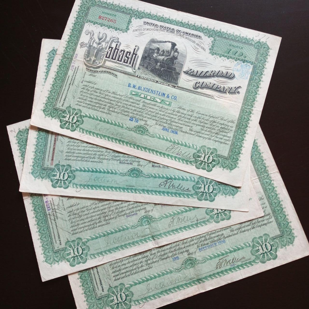 Акція. США. 1906,8,11,12 рік No27265 (Б-32)