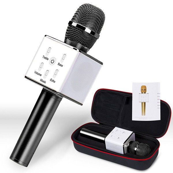 Bluetooth-мікрофон для караоке Q7 Блютуз мікро + ЧОХОЛ Чорний 3811141 Краща ціна