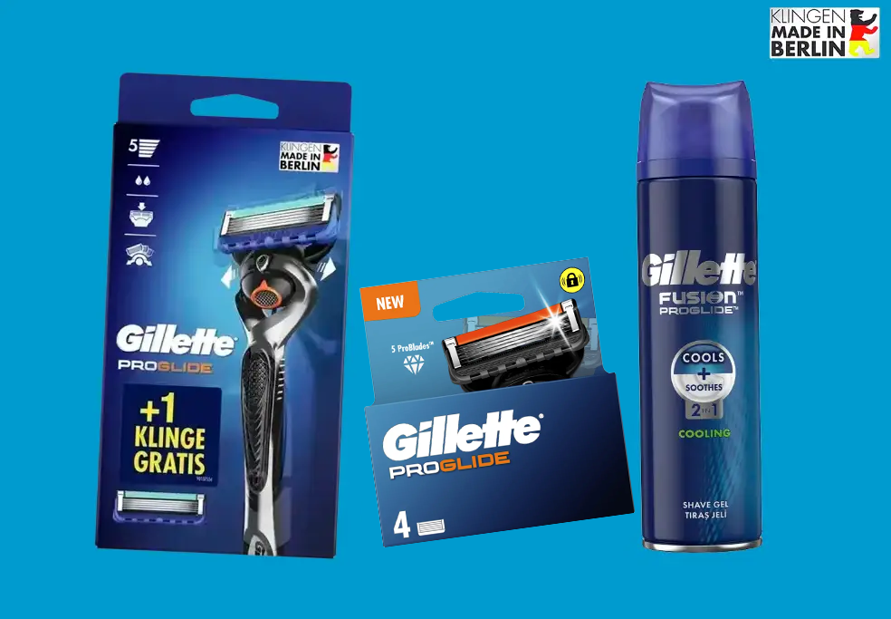 Акційний набір Gillette Proglide (бритва з 2 змінними картриджами + 4 змінні картриджі + гель для гоління)