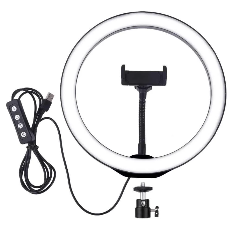 Кільцева світлодіодна Led-лампа для блогера селфі фотографа візажиста D 26 см Ring Ring26 Краща ціна