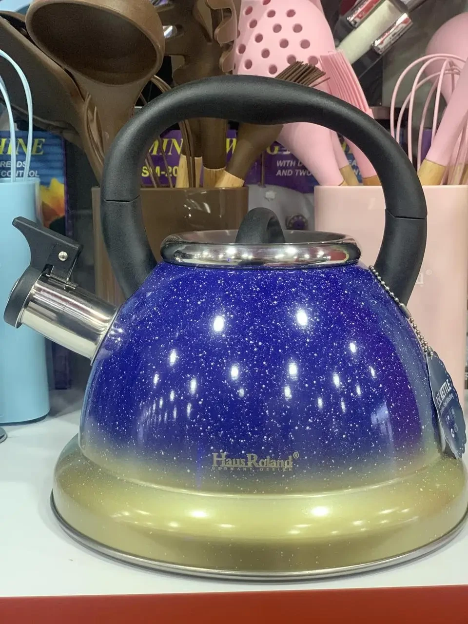 Чайник зі свистком HausRoland A-774 B 3,5 л нержавіюча сталь Доставка по Україні, фото 1