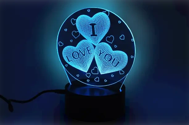 3D світильник нічник із пультом Creative I Love You LOVE3 Краща ціна