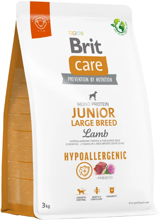 Сухий корм для цуценят великих порід Brit Care Dog Hypoallergenic Junior Large Breed 3 кг