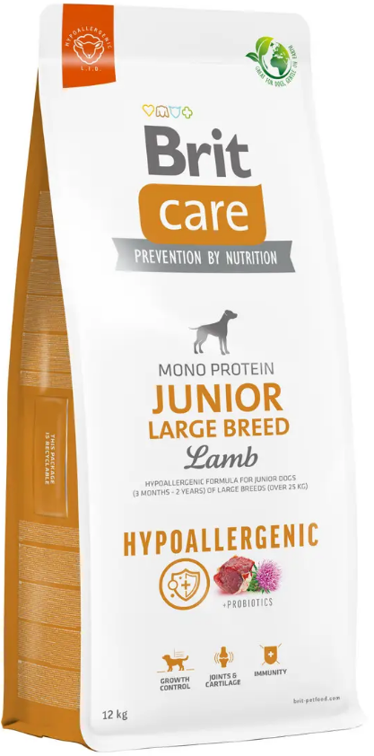 Гіпоалергенний корм для молодих собак великих порід Brit Care Dog Hypoallergenic Junior Large Breed 12 кг