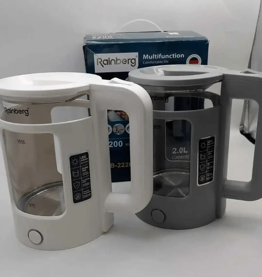 Електрочайник Rainberg RB-2220 Скляний 2200W з підсвічуванням NEW Доставка