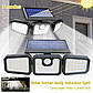 Вуличний потрійний світильник із датчиком руху на сонячній батареї FL-1725А/Прожектор із сонячною панеллю FL1725А Краща ціна, фото 9