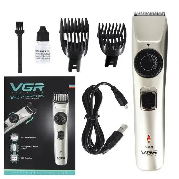 Машинка для стриження VGR V-031 бездротова з регулюванням довжини V031 Краща ціна