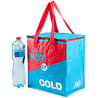 Термосумка, сумка-холодильник 32х20х35 см 22 л Sannen Cooler Bag Красно-синяя DT4244 Лучшая цена
