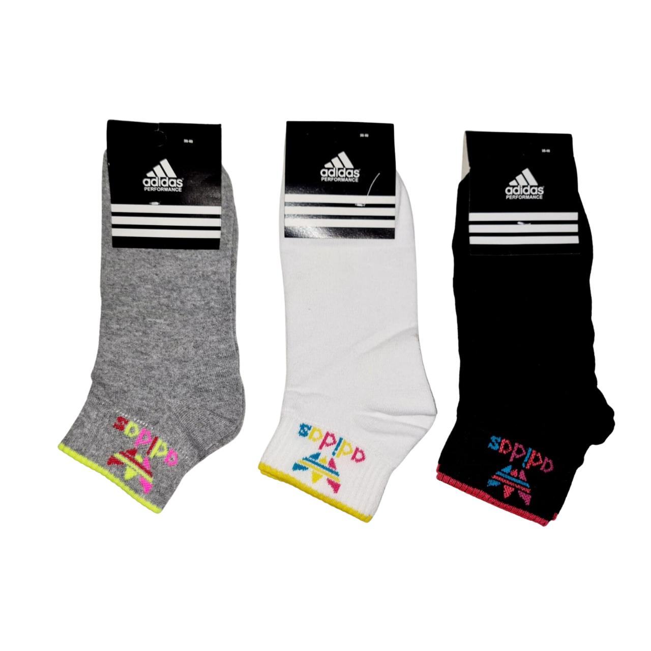 Спортивні жіночі шкарпетки Adidas 36-40 Асорті Білий, Чорний, Сірий