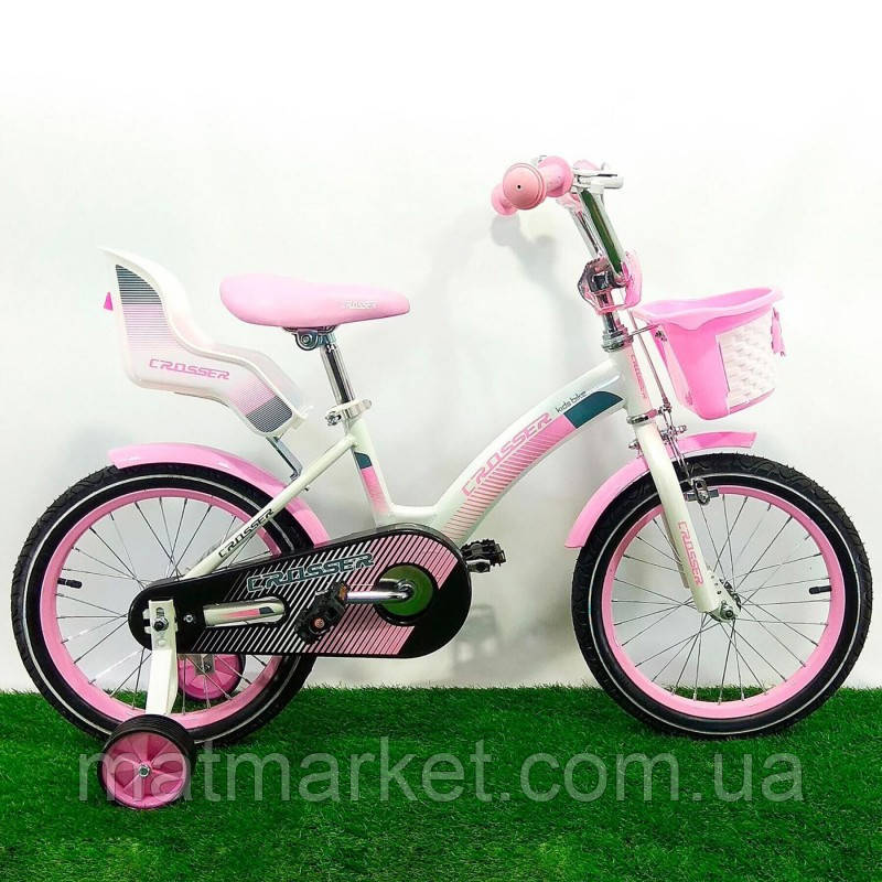 Дитячий велосипед Crosser Kids Bike 18 дюймів Рожевий