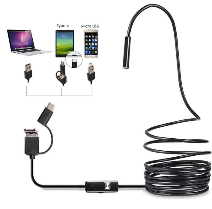 USB камера жорсткий ендоскоп Primo 5.5mm / 1m Type-C / MicroUSB для телефону Android
