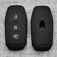 Чехол смарт ключа Ford Mondeo 3 кнопок , силикон Черный