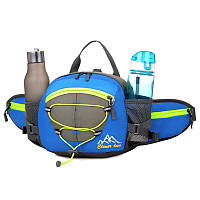 Рюкзак сумка поясная нейлон синий для пешего туризма, рыбалки, спорта, охоты