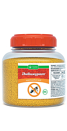 Мурахи в оселі — Антимураха 350 г, Укравіт: отруйна харчова принада-гранули; робочі несуть у гніздо, знищення колонії й матки, чис