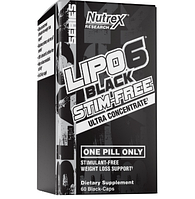 Жиросжигатель Nutrex - Lipo 6 Black Stim-Free Ultra Concentrate - 60 капс