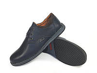 Детские кожаные туфли  синие модная обувь для школы подростковая размеры: 36,37,38,39,40 37