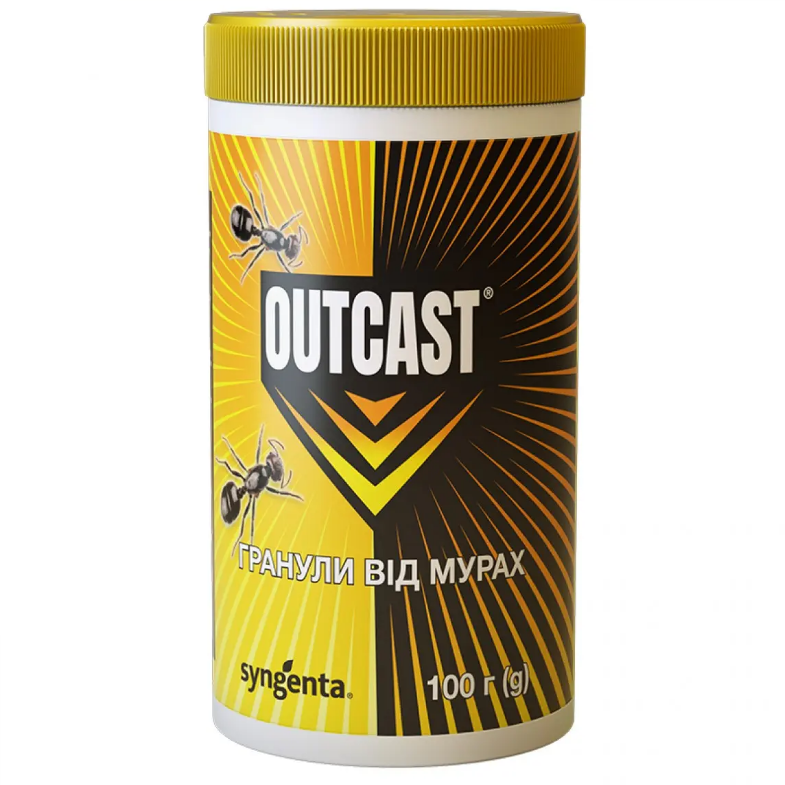 Мурахи в квартирі — Outcast 100 г гранули: сильний препарат; локальна присипка по периметру, знищення без різкого запаху, фото 1