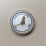 Австралія срібна монета 1$ 2006 рік Собаки Позолочений собака, фото 6