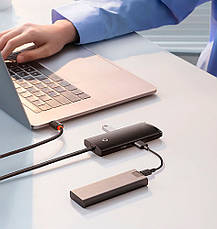 USB-Хаб Baseus Lite Series 4 в 1 USB на 4 х USB Чорний (WKQX030101), фото 4