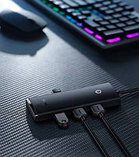 USB-Хаб Baseus Lite Series 4 в 1 Type-C на 4 х USB Чорний (WKQX030401), фото 6