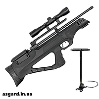Пневматична гвинтівка PCP Hatsan FlashPup-S Set 4.5 мм 30 Дж з насосом Hatsan і прицілом 4x32