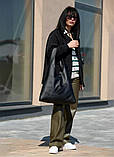 Модна чорна жіноча сумка хобо містка з матової екошкіри (якісна штучна шкіра) + зручний гаманець, фото 8