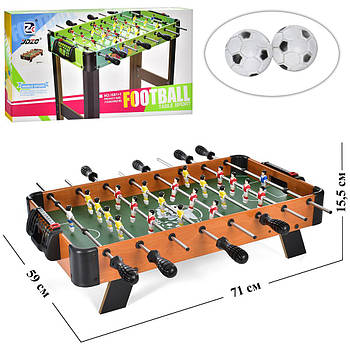 Настільний футбол на штангах (дерев'яний, на ніжках, 2 м'ячі, ігрове поле 65-36см) 1081A