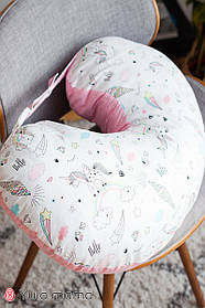 Подушка для годування рожевого кольору для хлопчика і для дівчинки бавовняна подушка з ремінцем