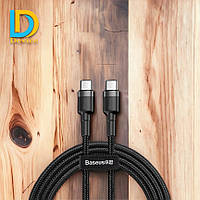 КАБЕЛЬ BASEUS TYPE-C PD2.0 60W (20V 3A) 2M (CATKLF-HG1) СЕРО-ЧЕРНЫЙ