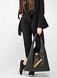 Містка стильна жіноча сумка хобо чорна, матова екошкіра (якісна штучна шкіра) + зручний гаманець, фото 7